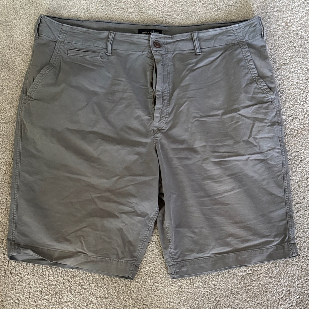 American Eagle Outfitters Men's Gray Flat Front Shorts